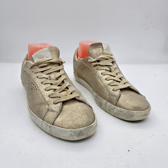 Sam Edelman Aubrie Sneakers Gold Metallic Women’s Size 7.5 – Pre-Owned - Picture 1 of 10